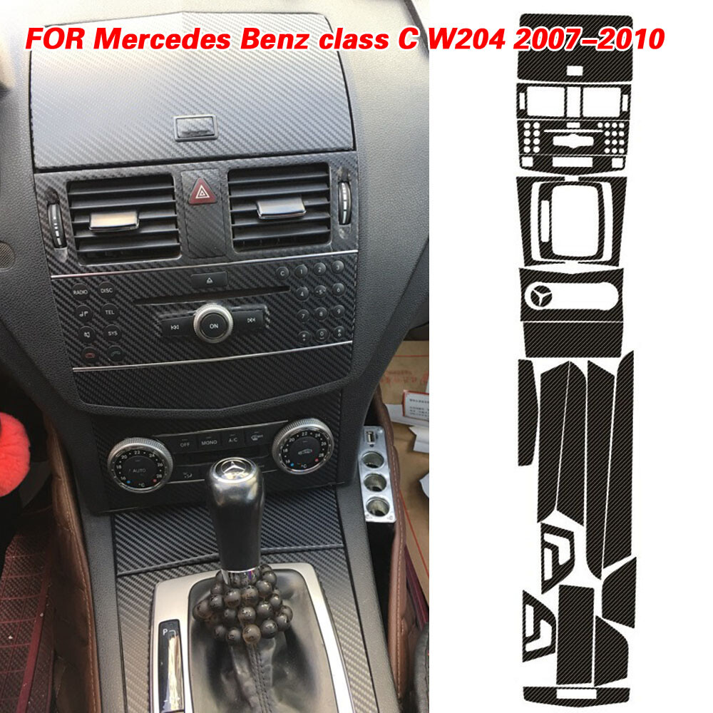 For Benz class C W204 2007-2010 3D Carbon Fiber Pattern Interior DIY Trim Decals