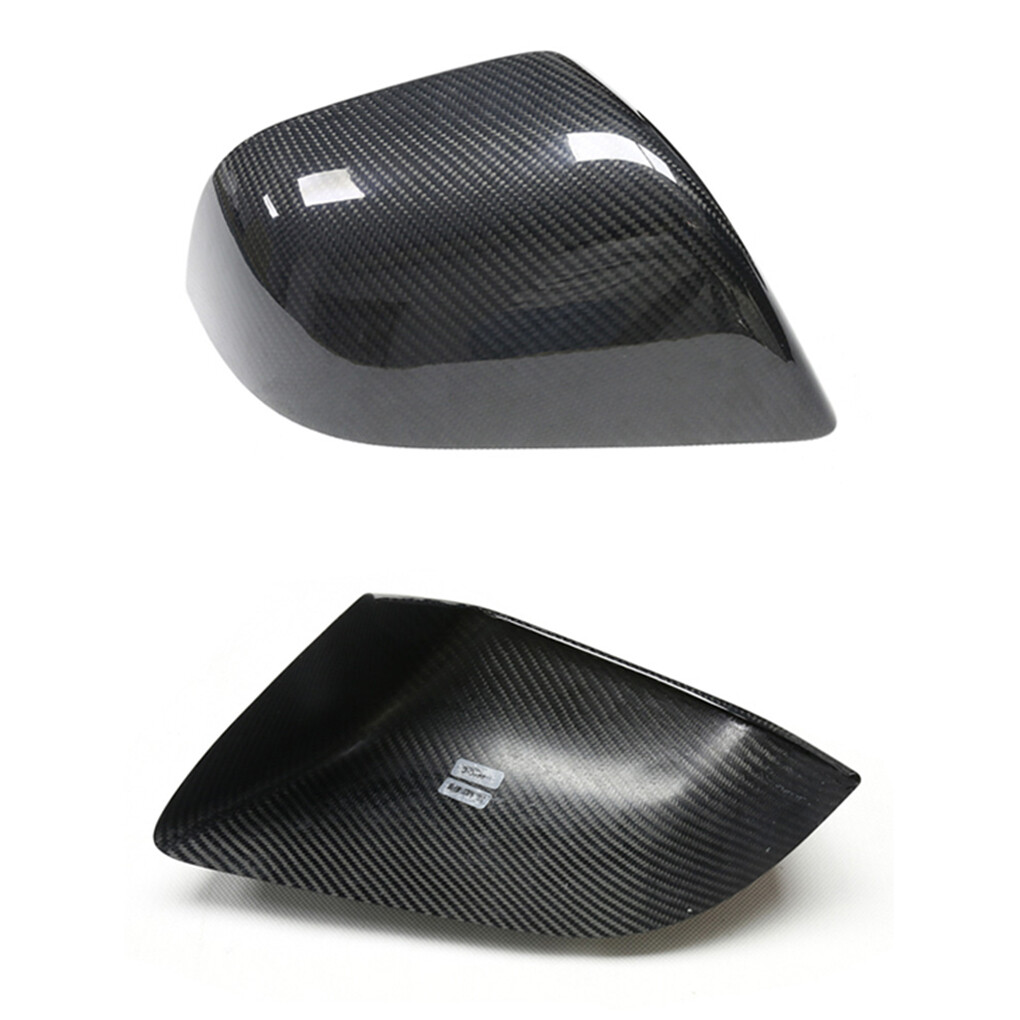 Carbon Fiber Side View Mirror Cover Caps Add-on For Tesla Model Y 2020-2024
