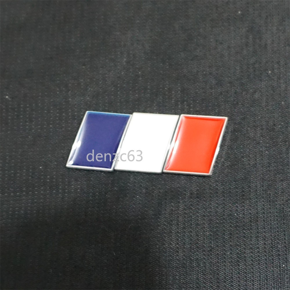 2x Chrome France Flag Silver Metal Sticker Decal Badge Emblem Sports Door Hybrid