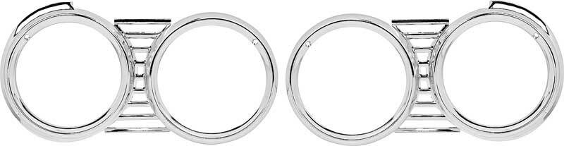 OER Polished Aluminum Headlamp Bezel Set For 1961 Chevy Impala Bel Air Biscayne