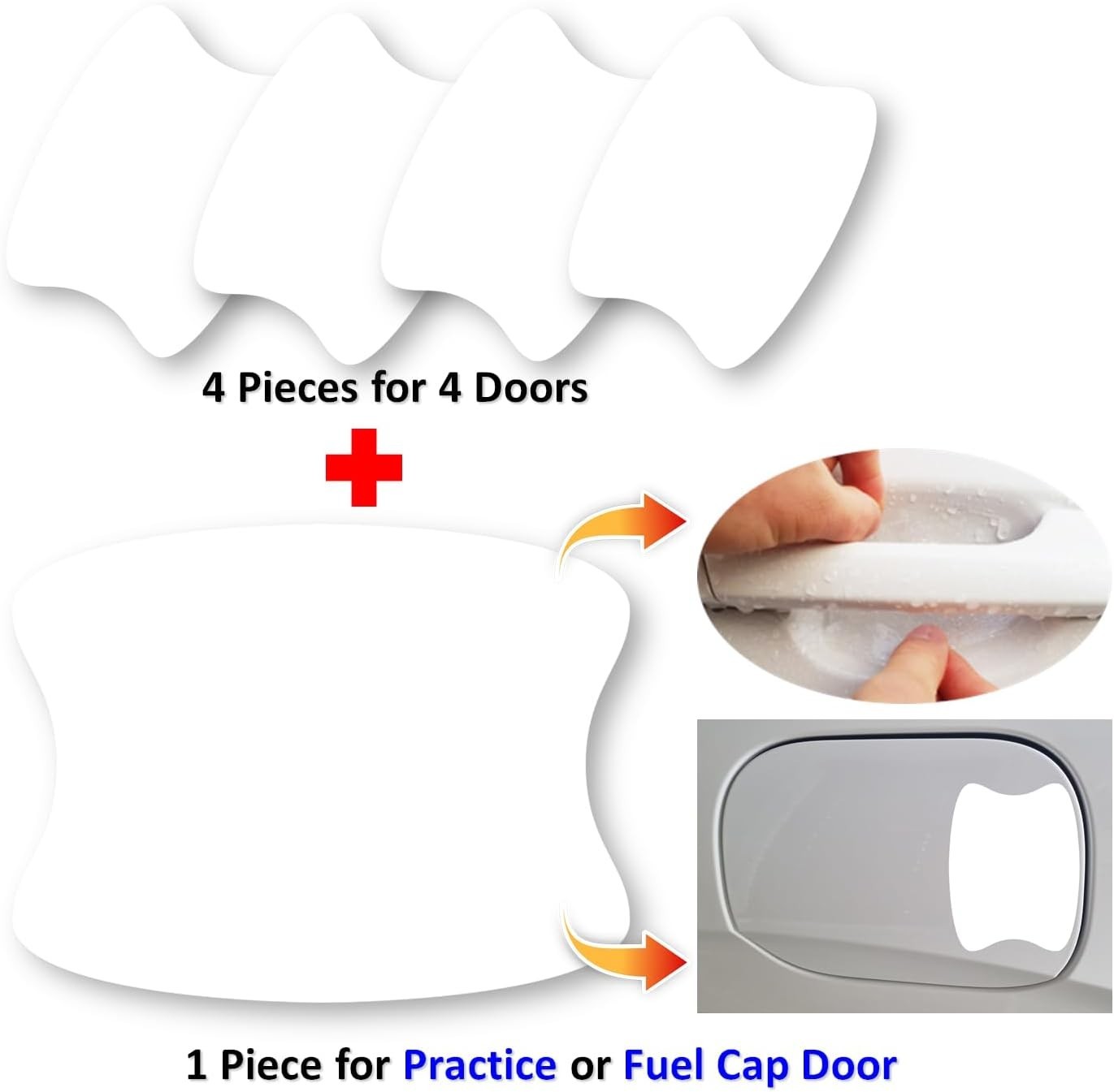Car Door Handle Cup Protectors 3M Polyurethane 5pcs Scratch Resistant Universal