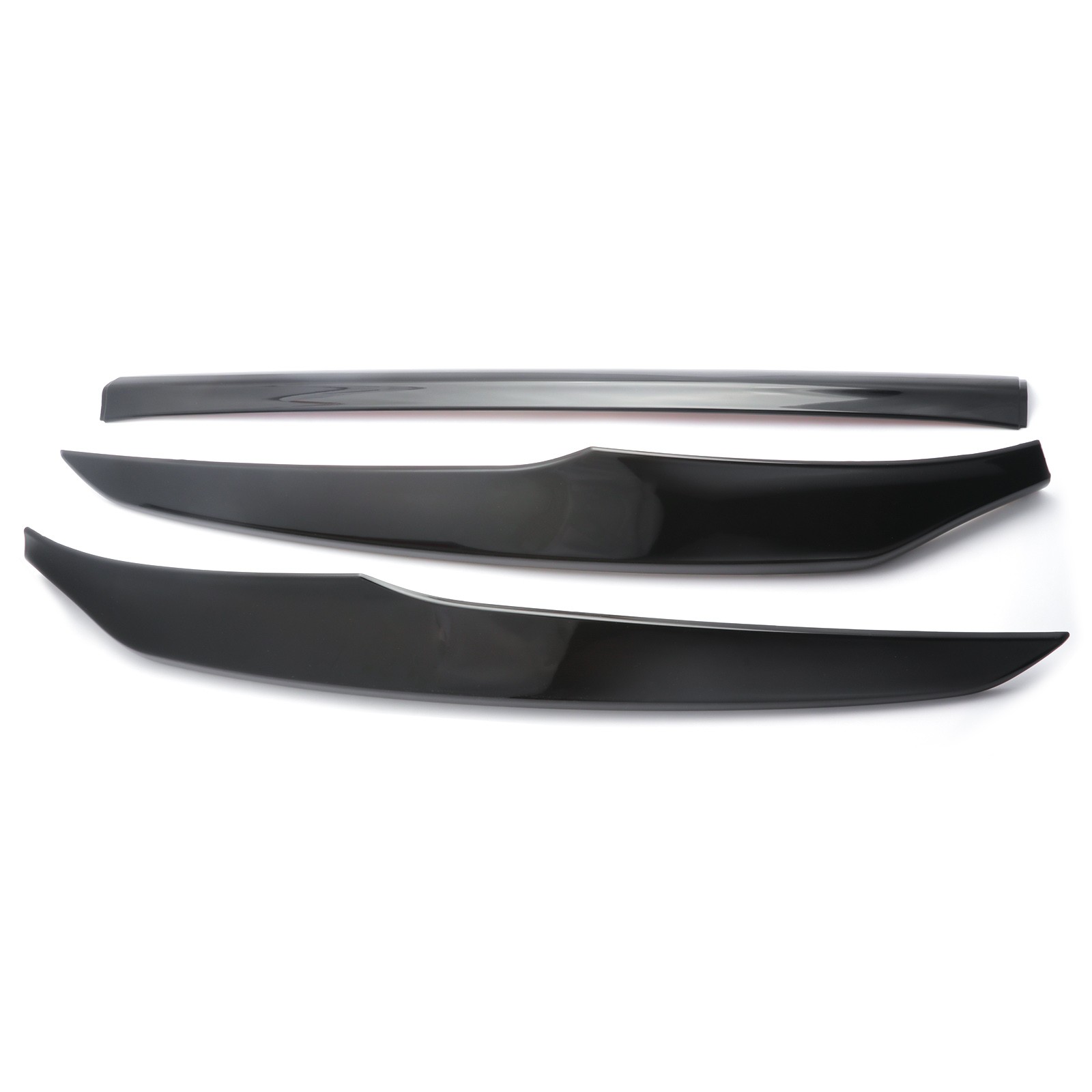 3pcs/Set Black Front Bumper Lip Chin Stripe Cover Trim for Honda Accord 2018-20