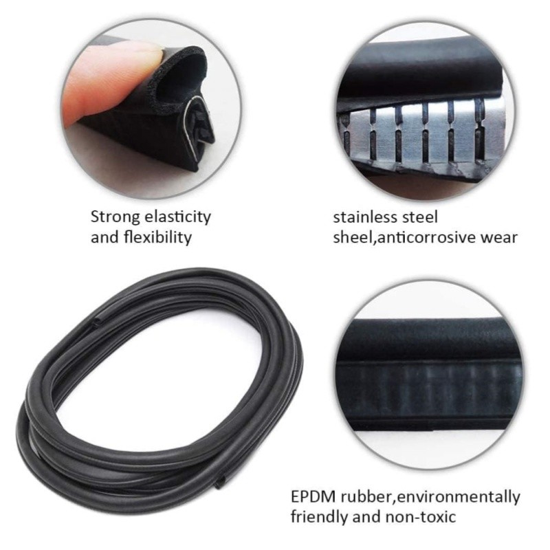 10ft Universal Auto Rubber Seal Weather Strip Door Window Trunk Hood Edge Trim