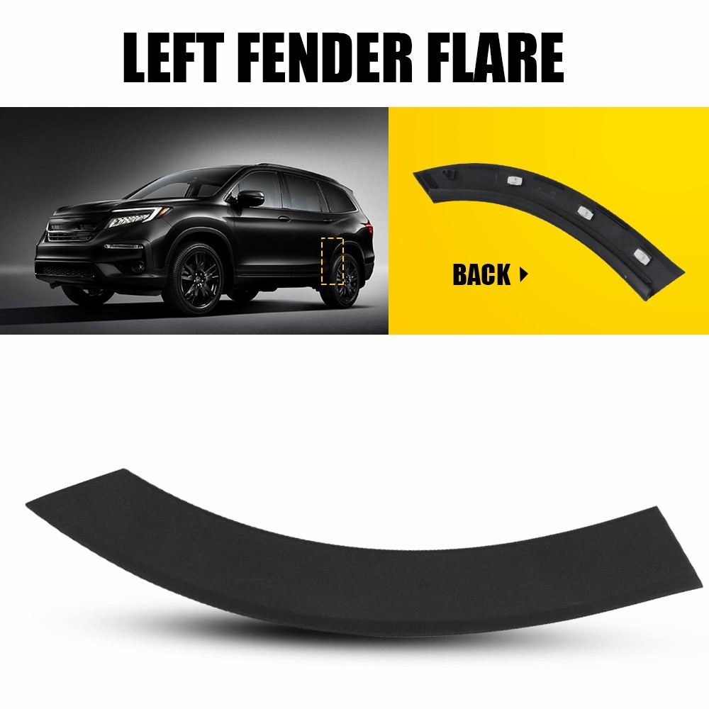 Black Left Rear Door Wheel Arch Molding For Honda 2016-2022 Pilot 2022 Passport