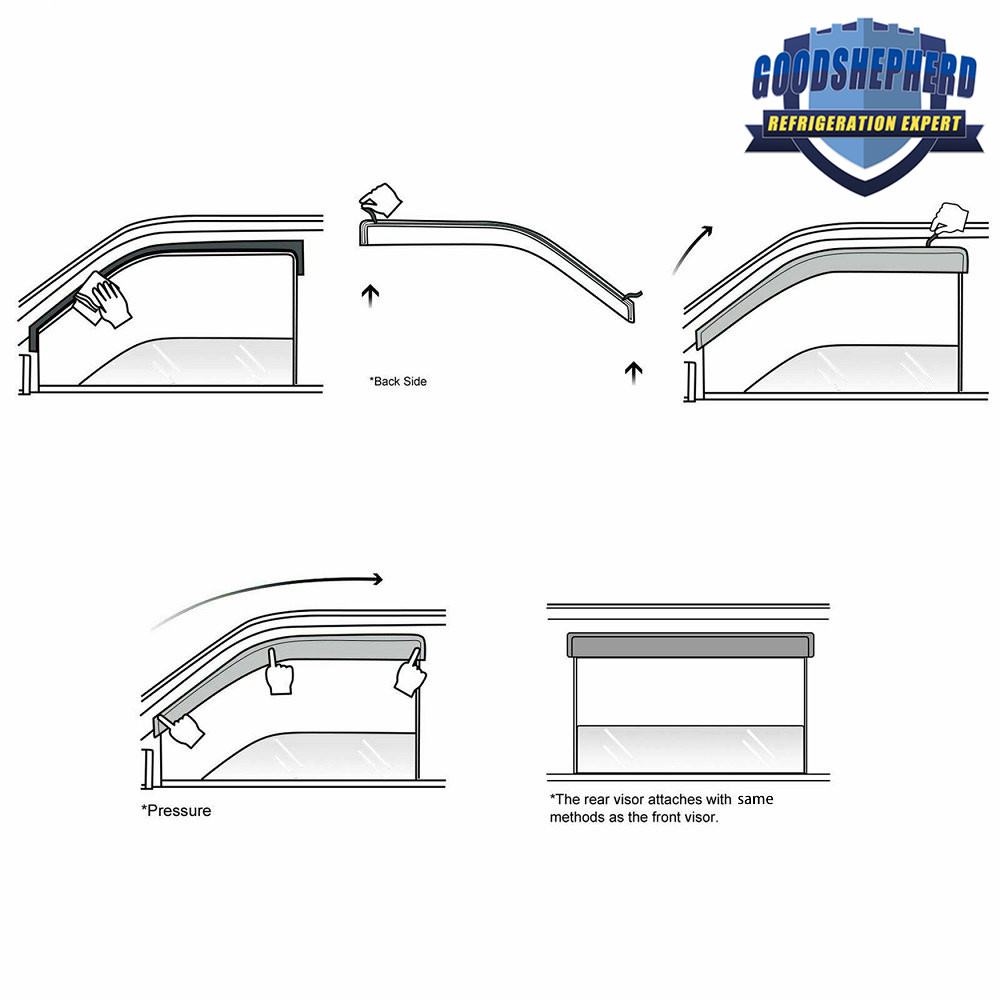 Window Visor Sun Rain Wind Guards Shade Deflector For Jeep Grand Cherokee 05-10