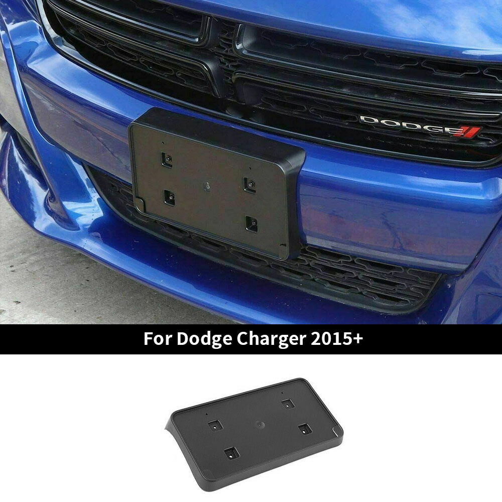 Front Bumper License Plate Bracket Holder Mount Base For Dodge Charger 15+ Black