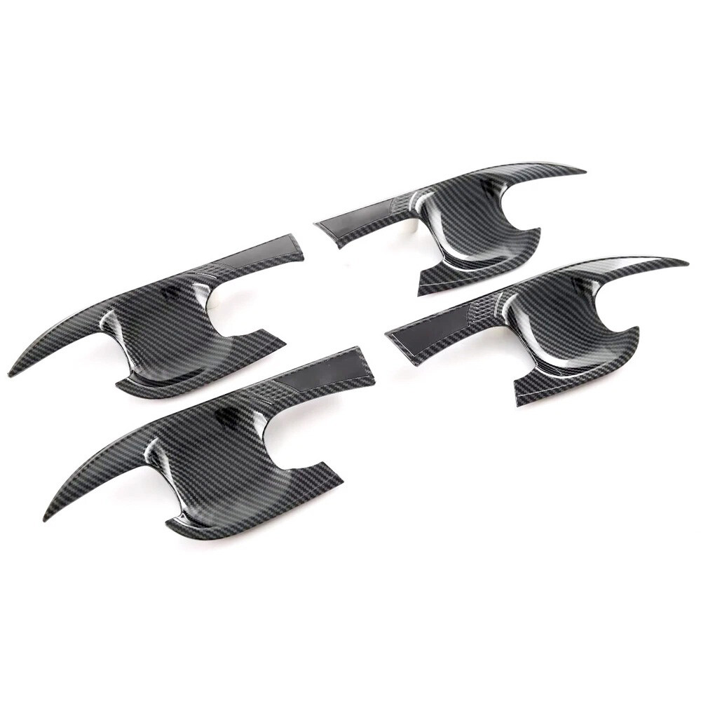Carbon Fiber Exterior Door Handle Bowl Cover Trim 4Pcs For Toyota Camry 2018-24