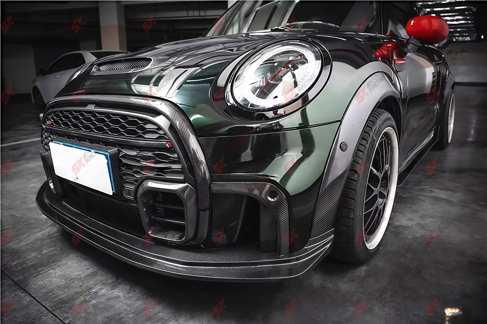 For 2022-2023 Mini Cooper F56 JCW Hatchback Carbon Front Lip Rear Diffuser Set