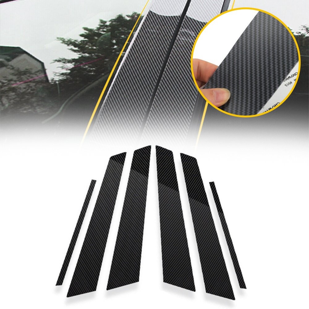 Black Window Pillar Posts Door Trim Piano Cover Decors For 2006-2011 Honda Civic