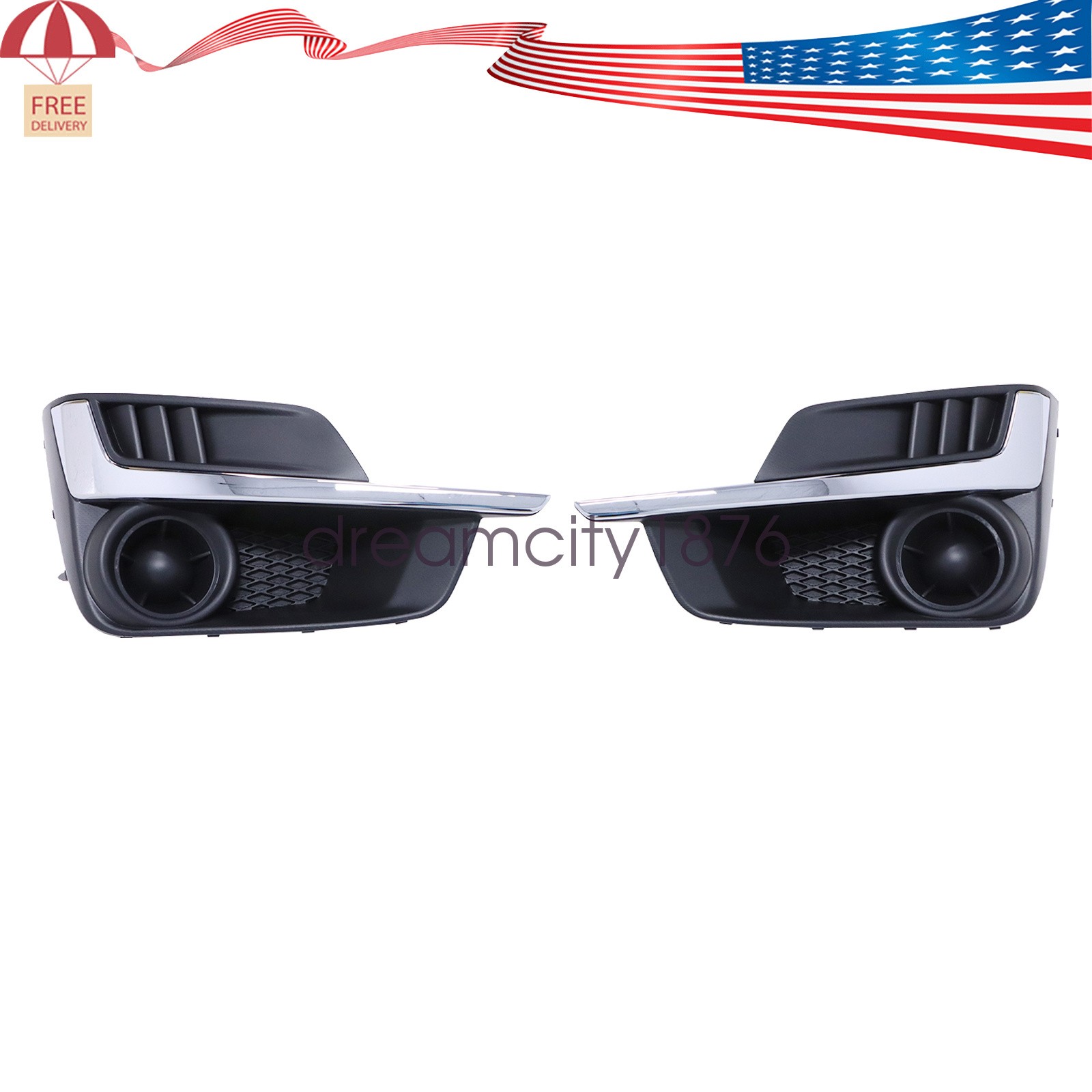 2PCS Left+Right Front Bumper Fog Light Cover Bezel for 2015-2016 Subaru Impreza