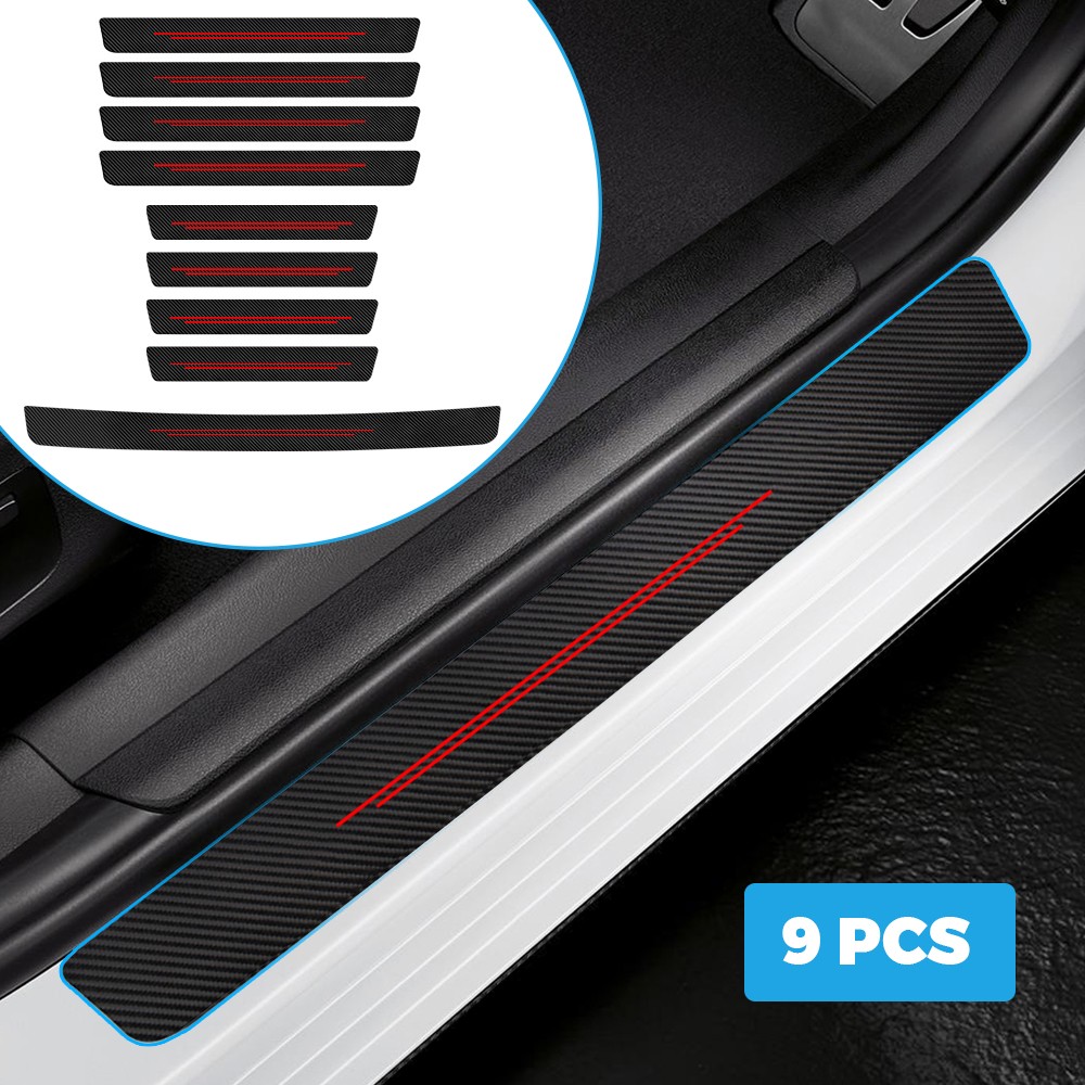 9PCS For Chevrolet Accessories Door Scuff Sill Cover Panel Step Protector Trims