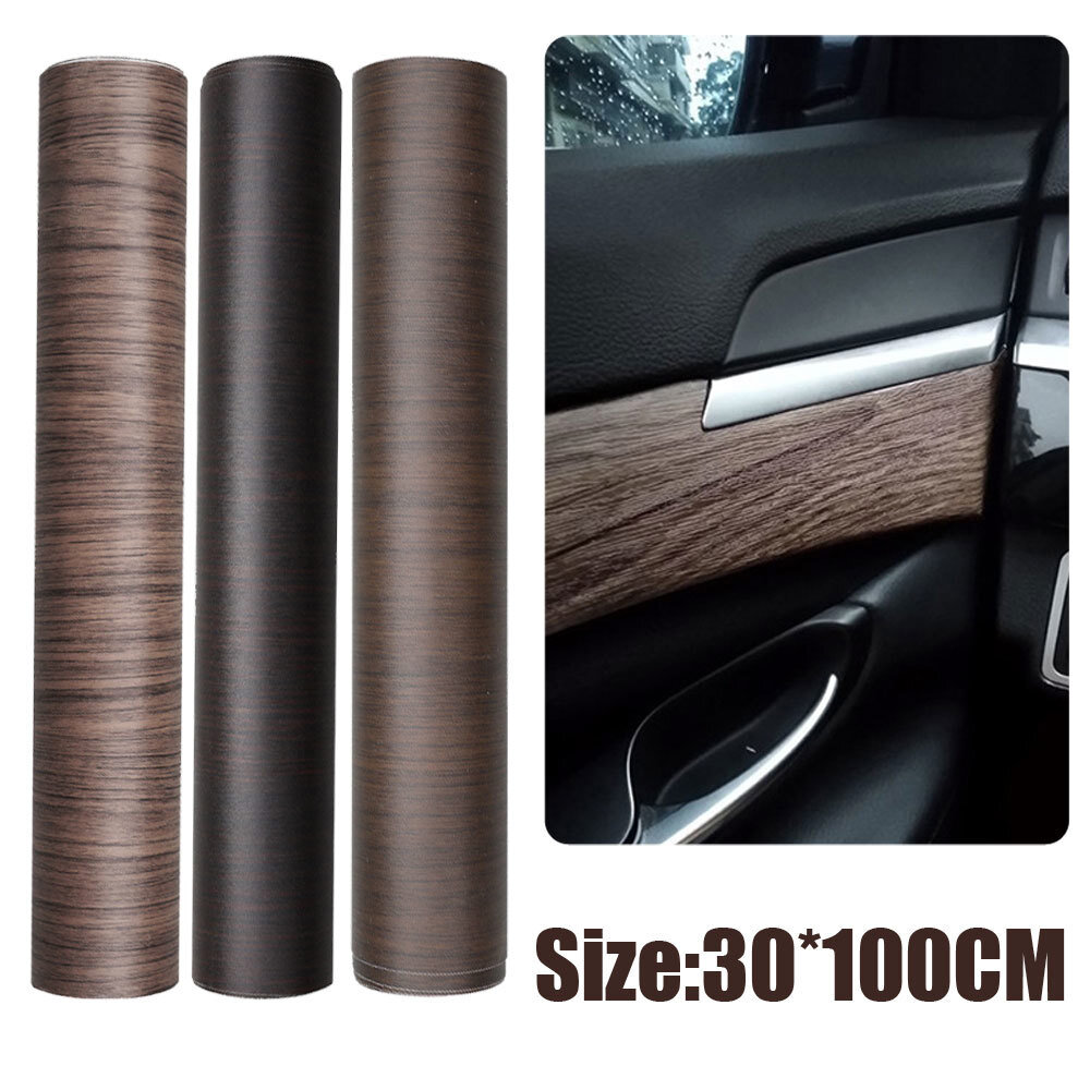 30*100cm Wood Grain Style DIY Car Interior Wrap Decal Sticker Film Accessories.