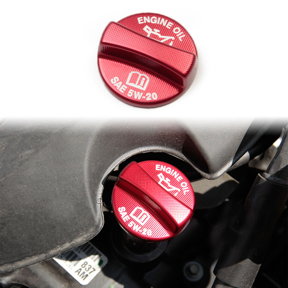 Red Aluminium Alloy Engine Bay Cnc Oil Cap Cover Trim Fit for Dodge Charger
