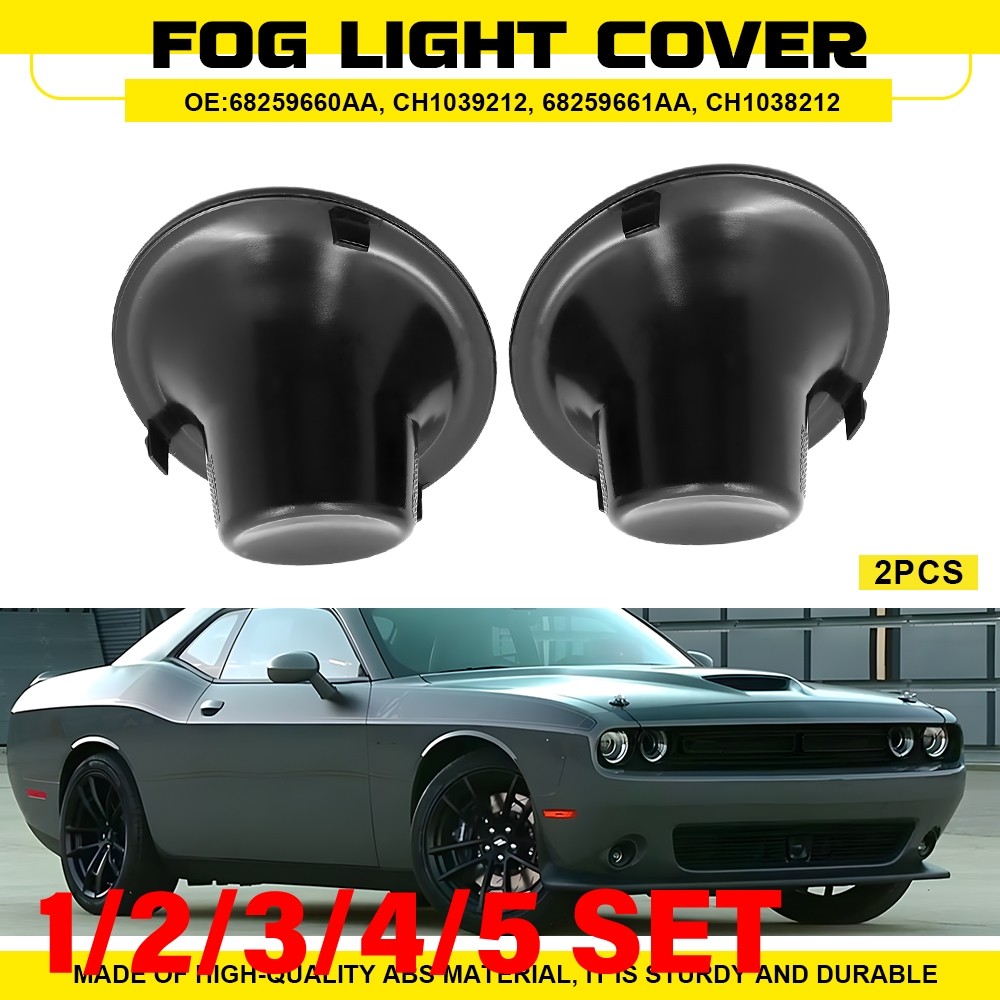 Front Fog Light Cover For 2015-2023 Dodge Challenger Bumper Bezel Black 1-5SET