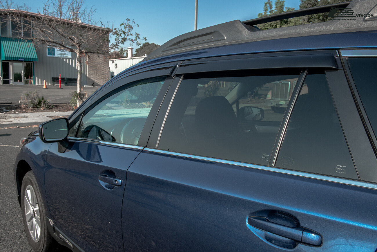 For 15-19 Subaru Outback JDM Tape-On Smoke Tinted Side Window Visors Rain Guards