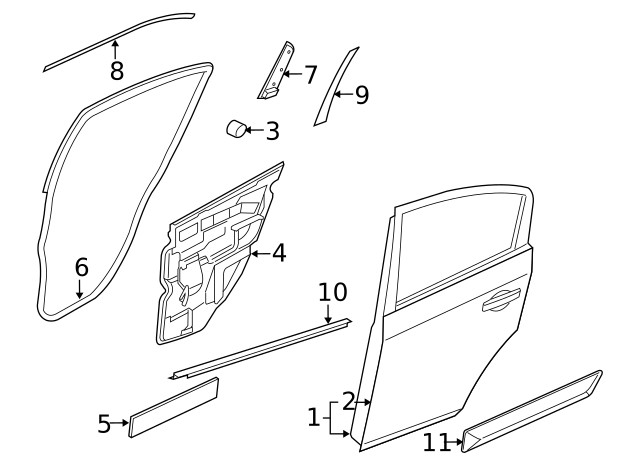 Genuine Nissan Body Side Molding 82870-ZT59A
