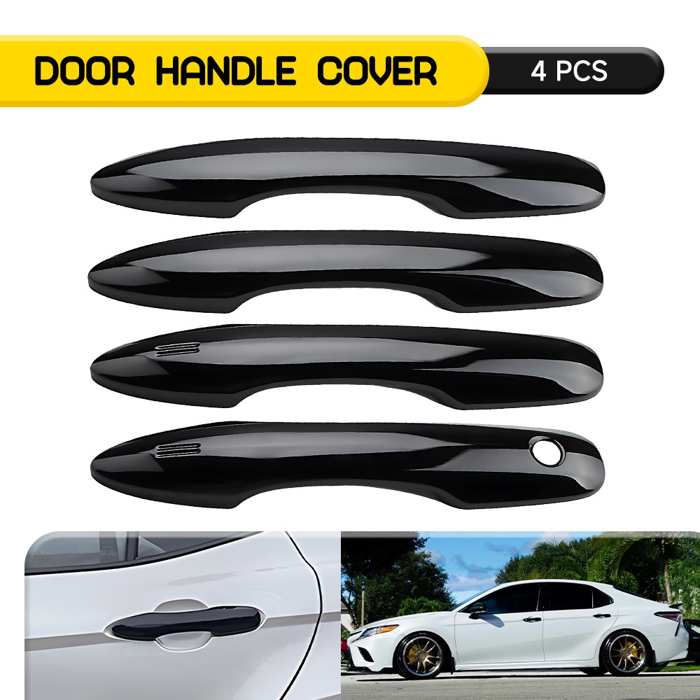 Snap-on Gloss Black Door Handle Covers For 2018-2025 Toyota Camry 4 Piece Set