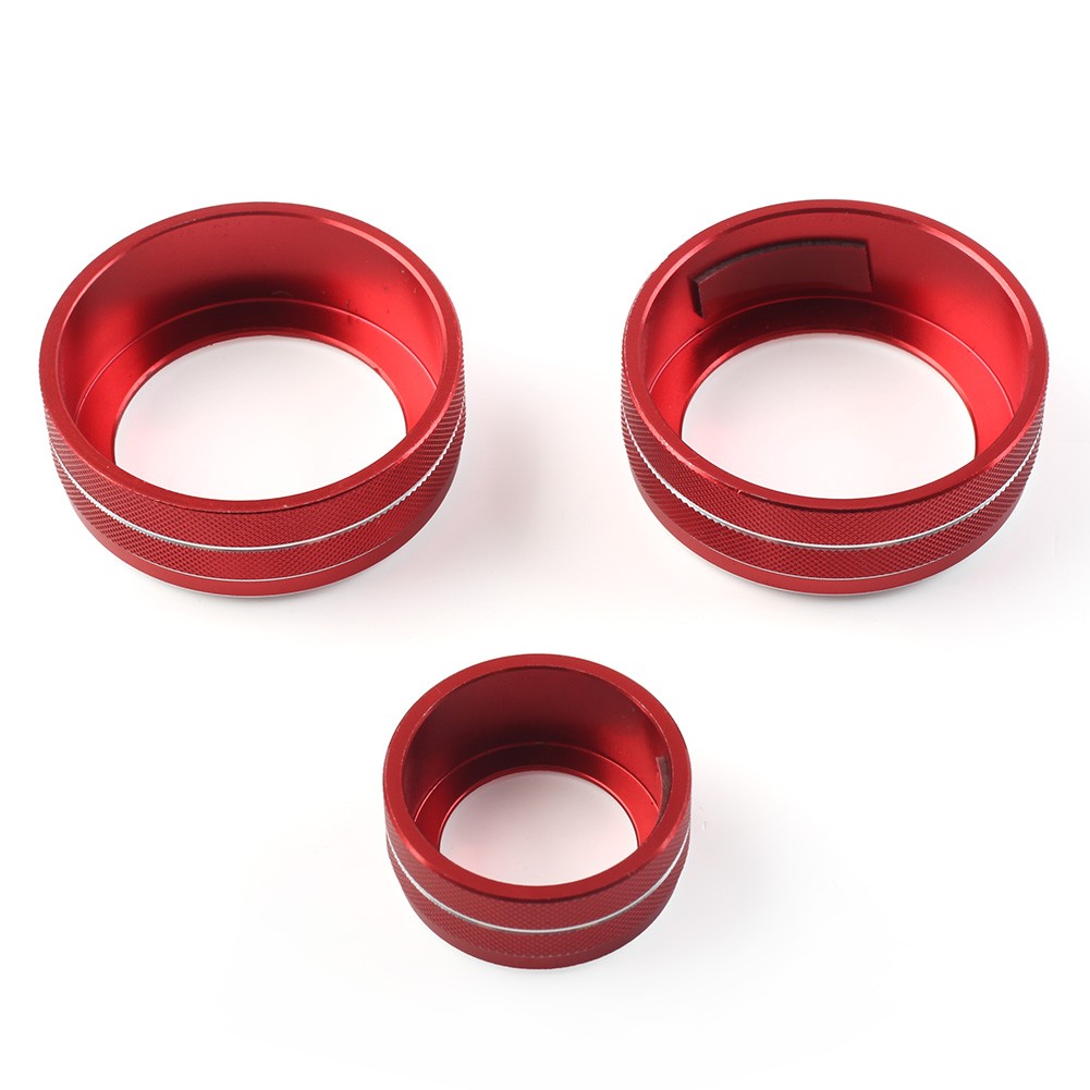 3x Interior AC Climate Switch Knob Ring Cover Trim For Honda CRV 2017-2022 Red