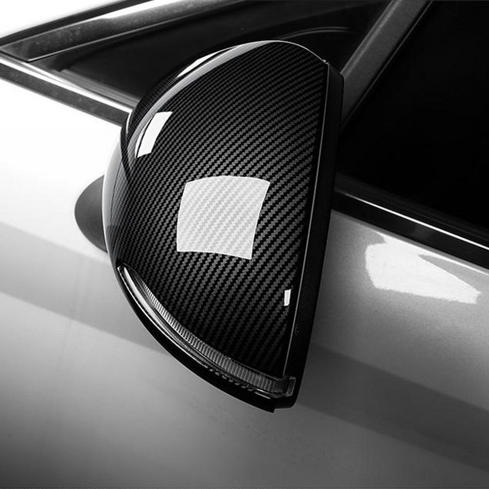 ABS Carbon Fiber Rear View Side Mirror Cover Trim Cap For Hyundai Sonata 2020-23