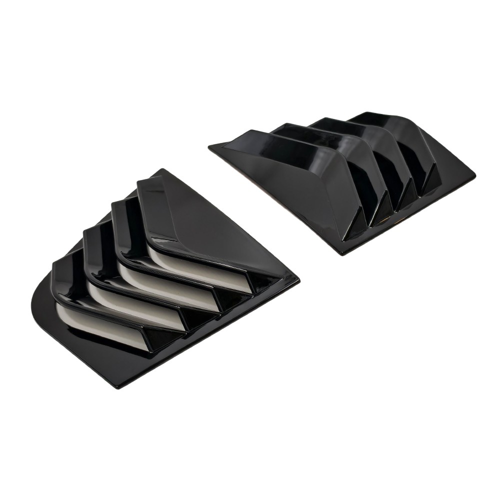 Gloss Black For KIA Stinger 2017-23 Rear Window Quarter Glass Vent Louver Cover