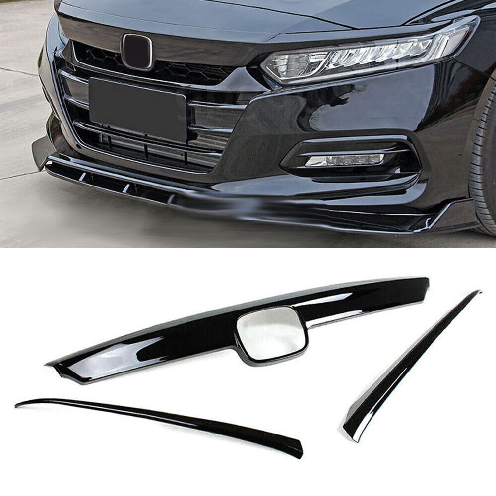 For Honda Accord 2021 2022 Grill Garnish Molding Trim&Eyelid Cover Gloss Black