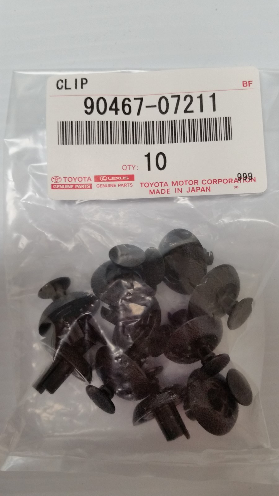 LEXUS OEM FACTORY ENGINE COVER CLIPS (Qty 10) 90467-07211