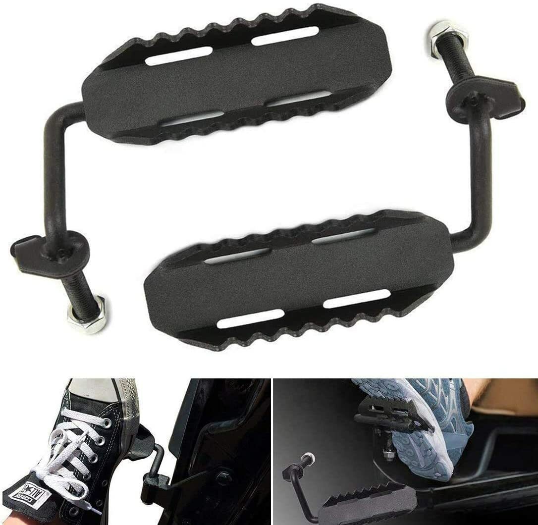 2X Side Door Hinge Mount Foot Peg Foot Rest Pedal For Jeep Wrangler JK JT JL TJ