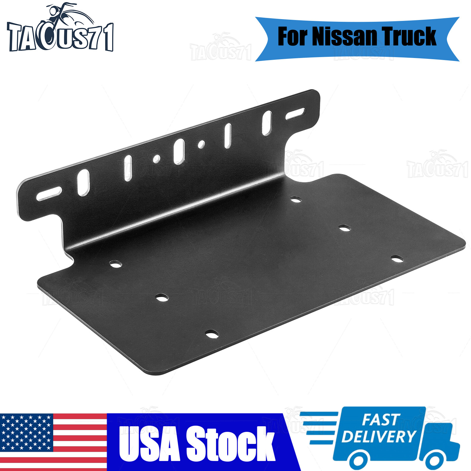 WEISEN Front Bumper License Plate Bracket LED Light Bar Holder For Nissan Truck