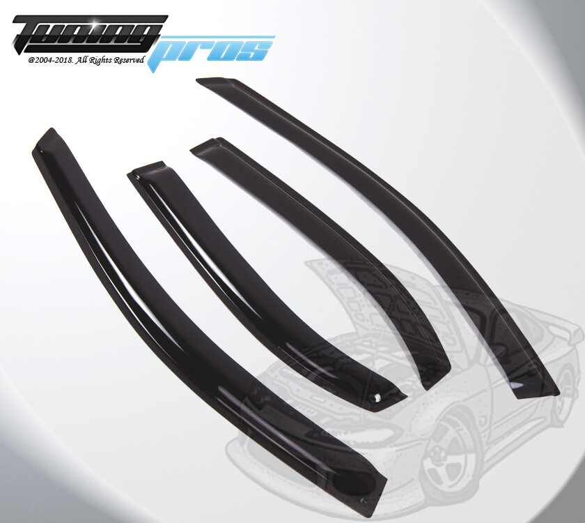 For Chevrolet Cavalier Sedan 1995-2005 Black Window Rain Guards Visor 4pcs Set