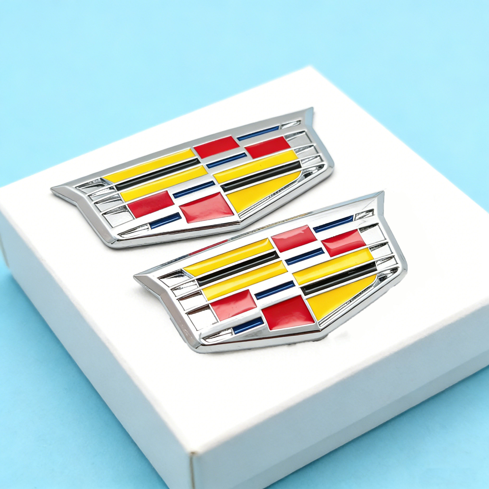 Silver Color Car Front Grille Emblem Rear Fender Badge Fit 15-17 ATS XTS XT5 CT6