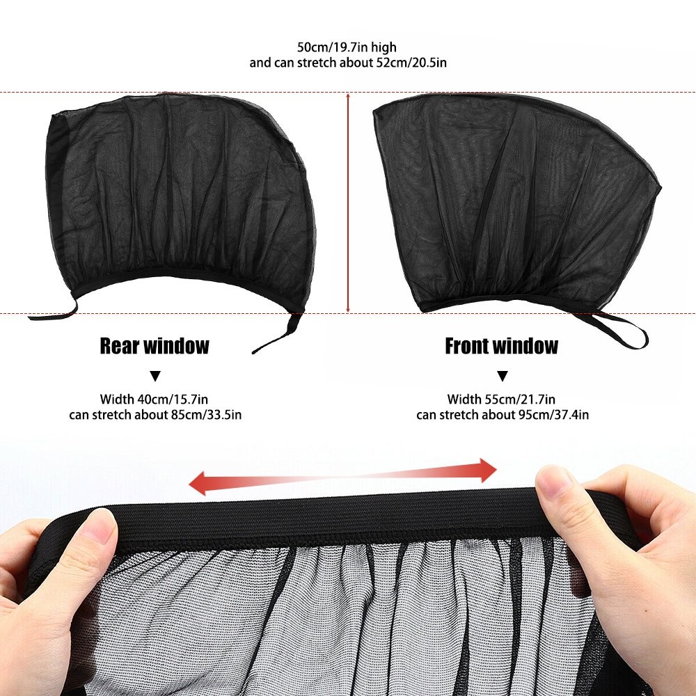 4Pcs Universal Car Side Window Baby Sun Shade Breathable Screen Cover Sunshade