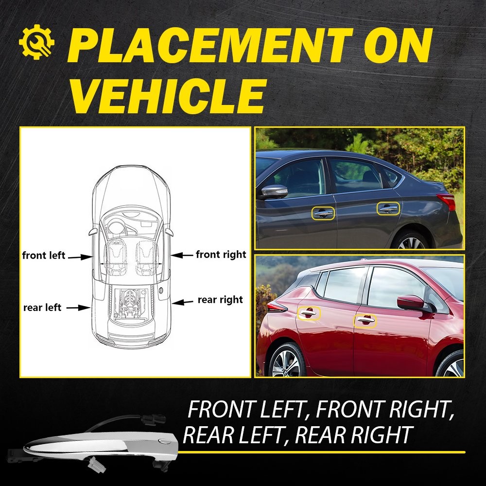 Chrome Left+Right Door Handle 806451AA0A Fit 2009-2014 Nissan Maxima/Murano