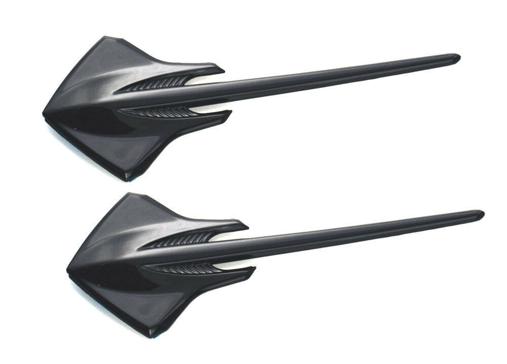 2Pc Stingray Mako Shark Fender Emblems Badge for C3 Vette 2014+C7 Corvette Black