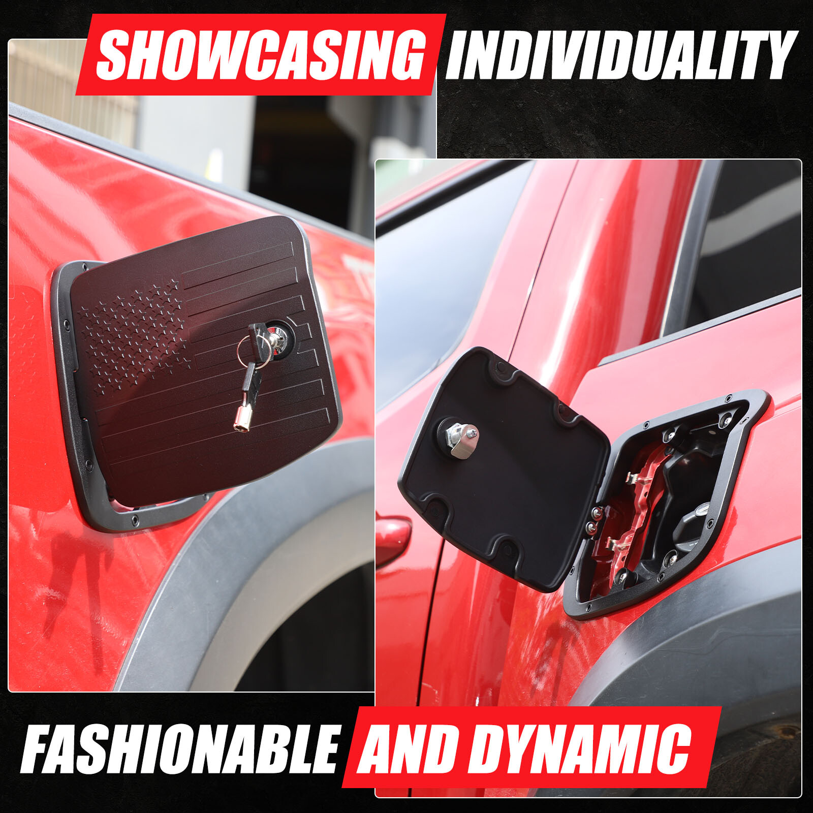 Aluminum Door Fuel Filler Gas Tank Cover Cap W/Lock For Toyota Tacoma 2016-2022