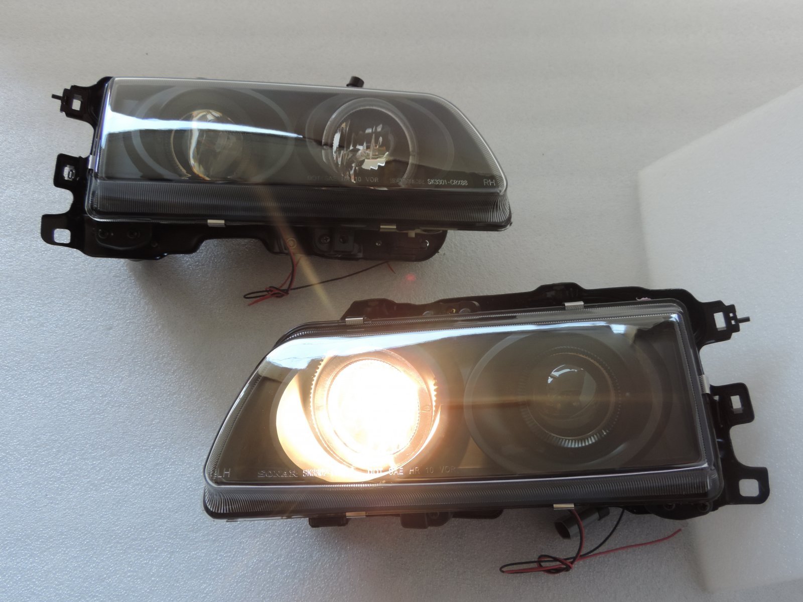 NEW PROJECTOR Black HEADLIGHT For 1990-1991 CIVIC Sedan Hatch Si~90~91~