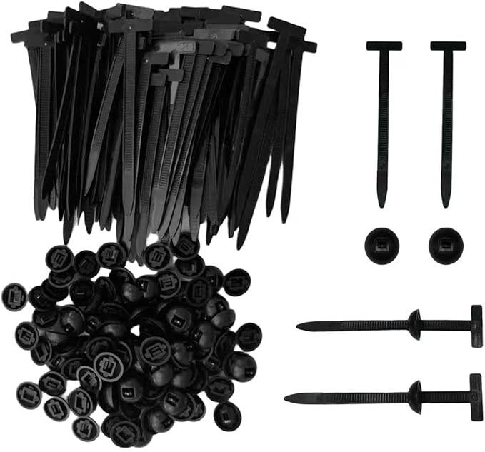 100Pcs Automotive Nylon Cable Tie Fastener Kit – Universal Car Zip Tie Buckle C