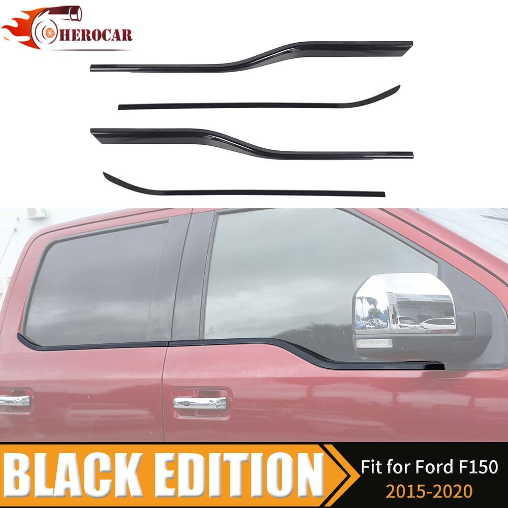 🌟Black Door Window Frame Sill Trim for Ford F150 2015-2020 Molding Weatherstrip