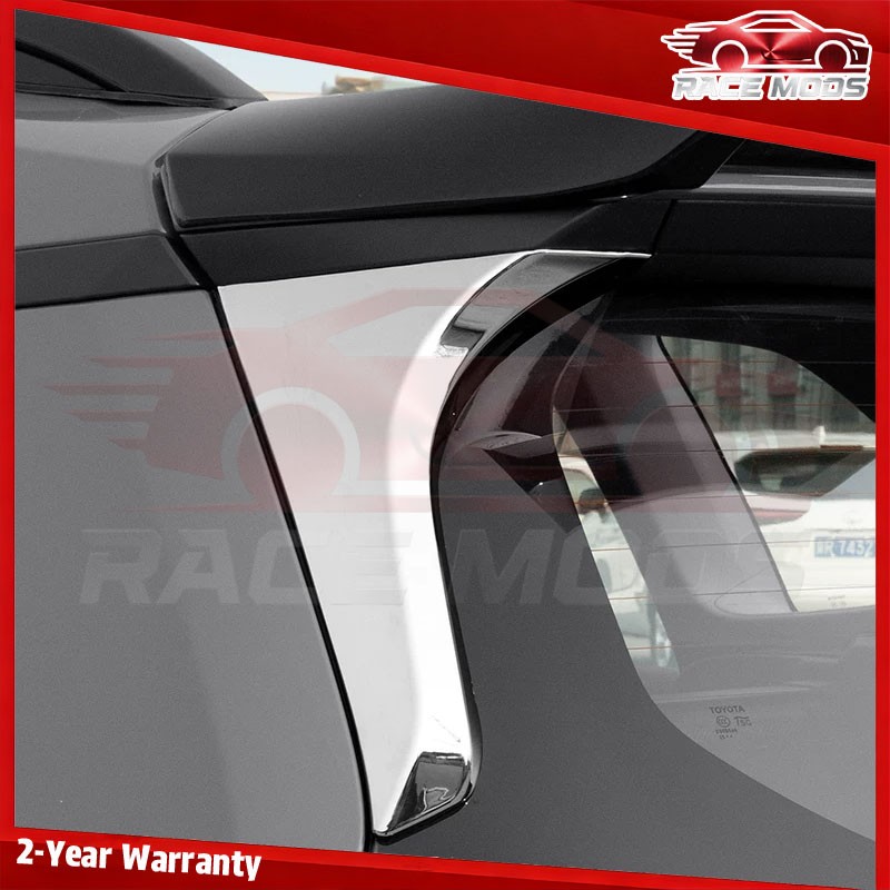 Black silver Rear Window Side Spoiler Cover Trim set For Toyota Rav4 XA60 2026