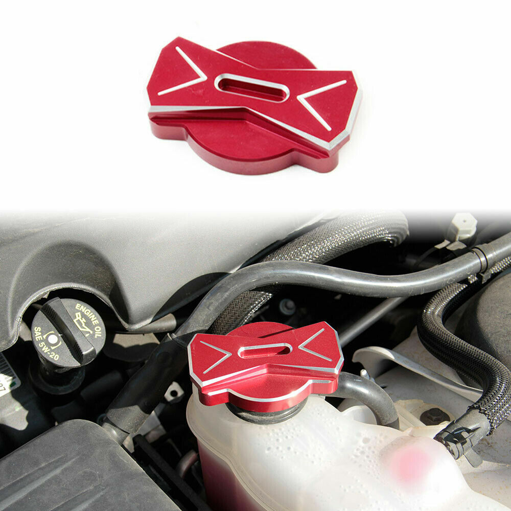 Aluminium Alloy CNC Radiator Cap Cover Trim For Challenger Charger 2009-2020 Red
