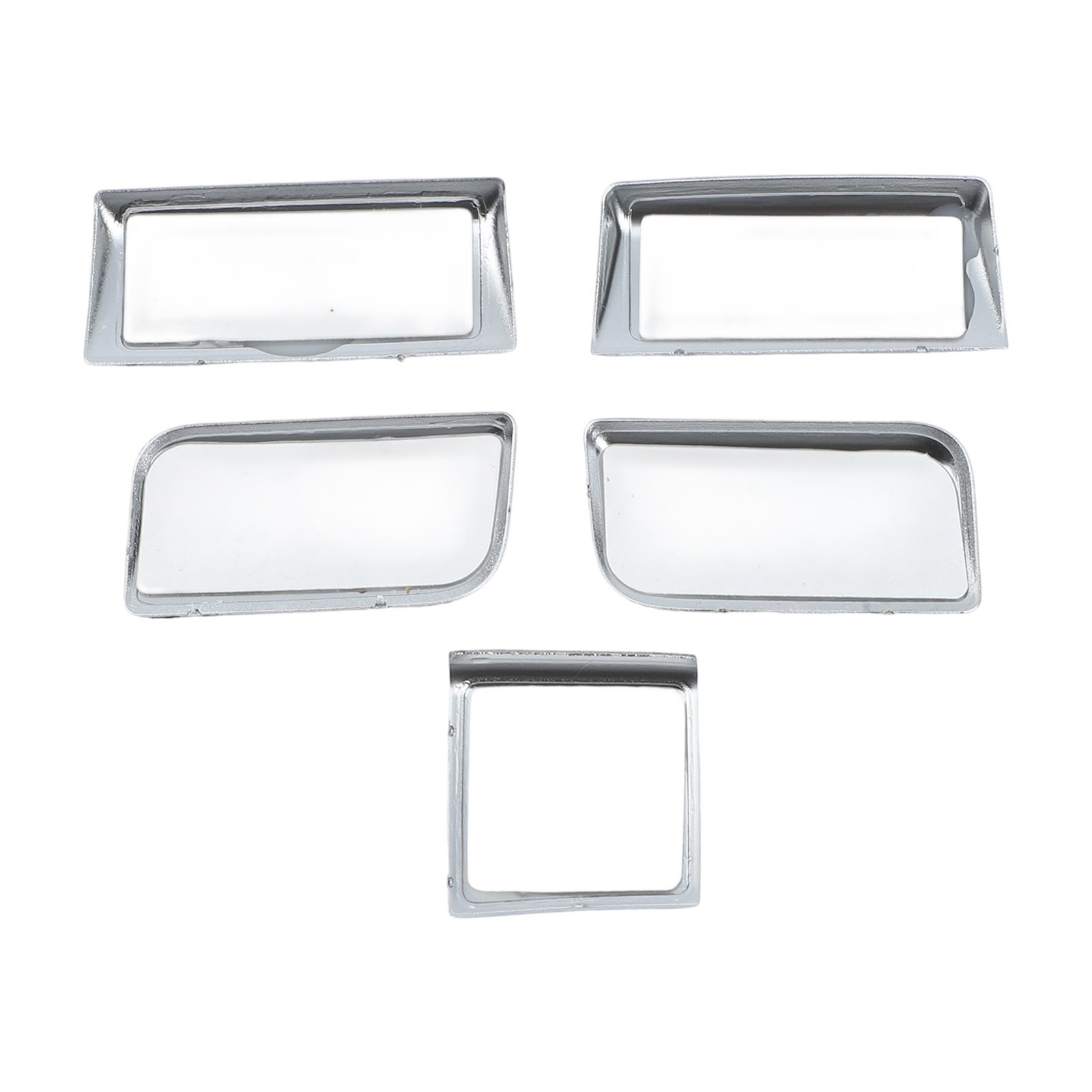 5pcs Silver Roof Reading Lamp Button Patch for Mercedes Car Interior Trim Set