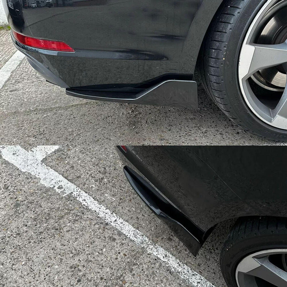 For Acura TL 2004-2008 Glossy Black Rear Bumper Diffuser Splitter Spats Canards