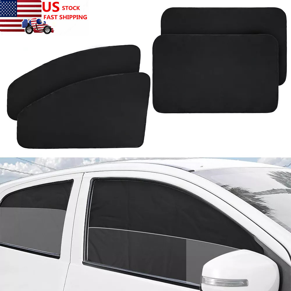 4× Magnetic Car Window Sun Shade Cover Curtain Front Rear Shield UV Protection