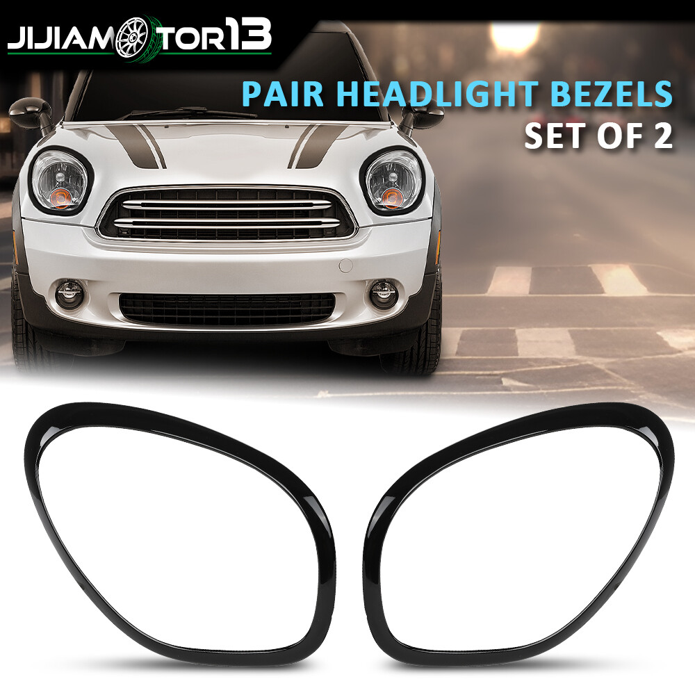 Pair Headlight Bezels Trim Ring Left Right Side Fit For Mini Cooper 2011-2016