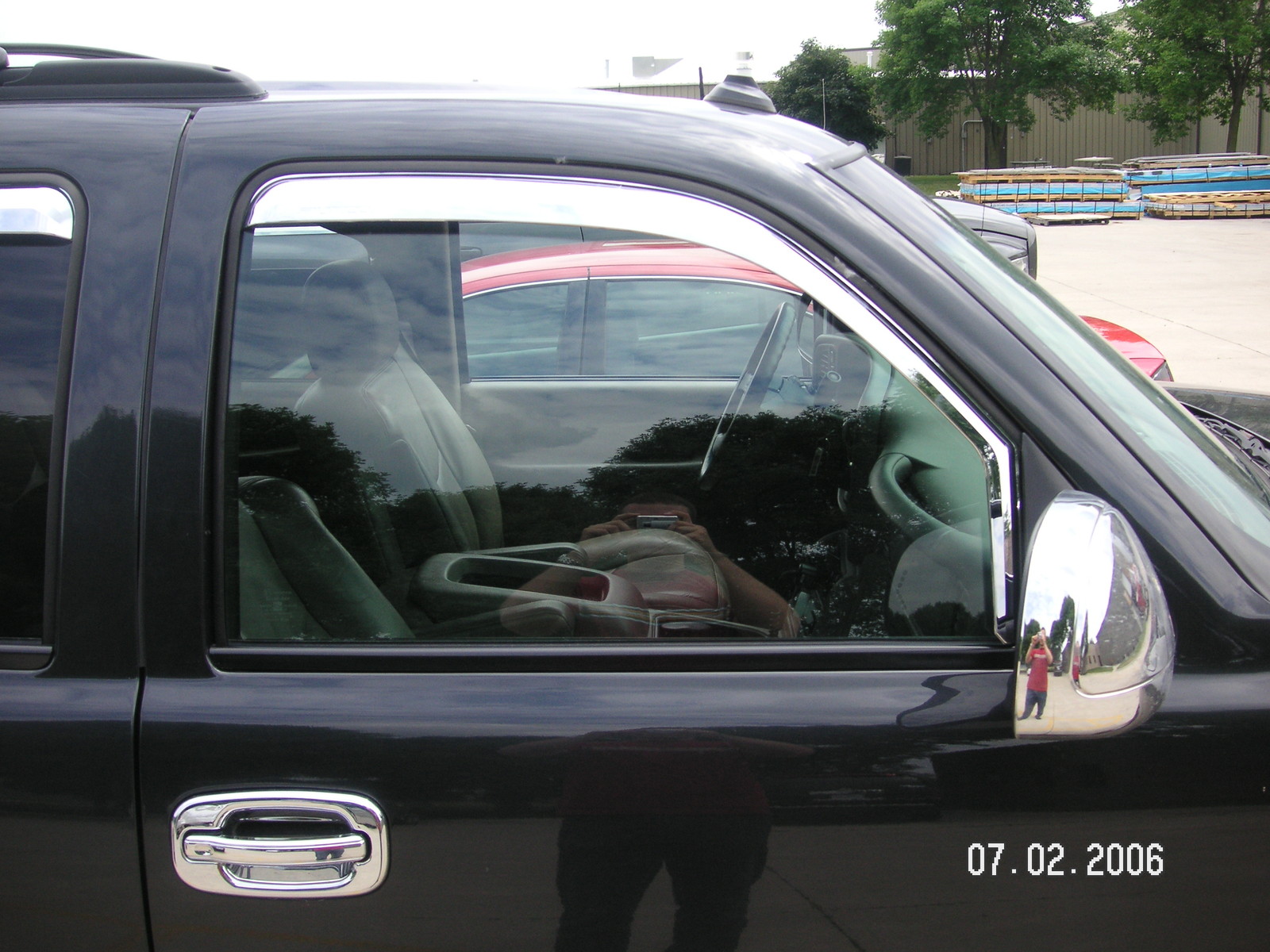 Chrome Trim Window Visors Fits 2000-2006 GMC Yukon 2 PC.