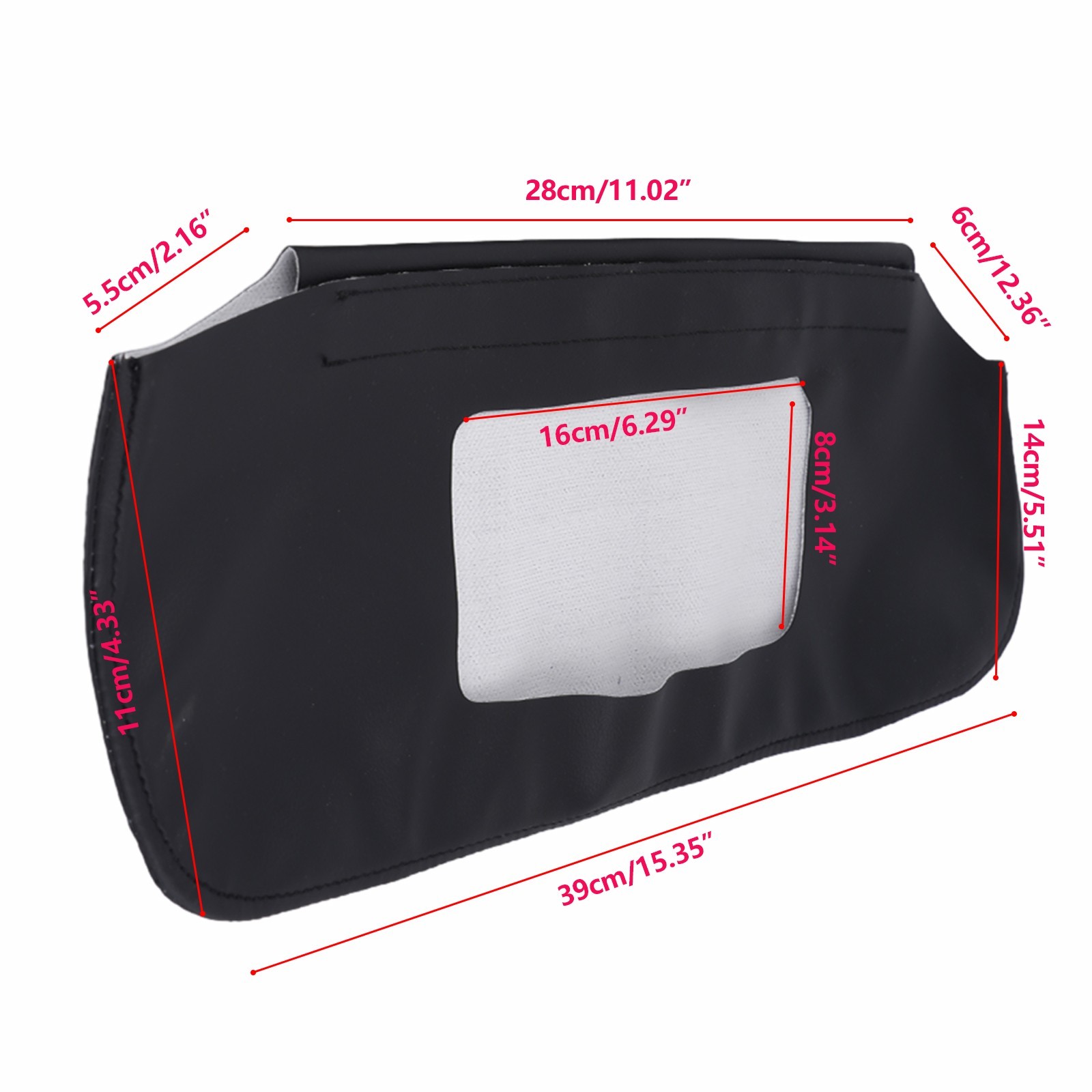 Brand New Sun Visor Cover Leather Cover Black Front Microfiber Leather