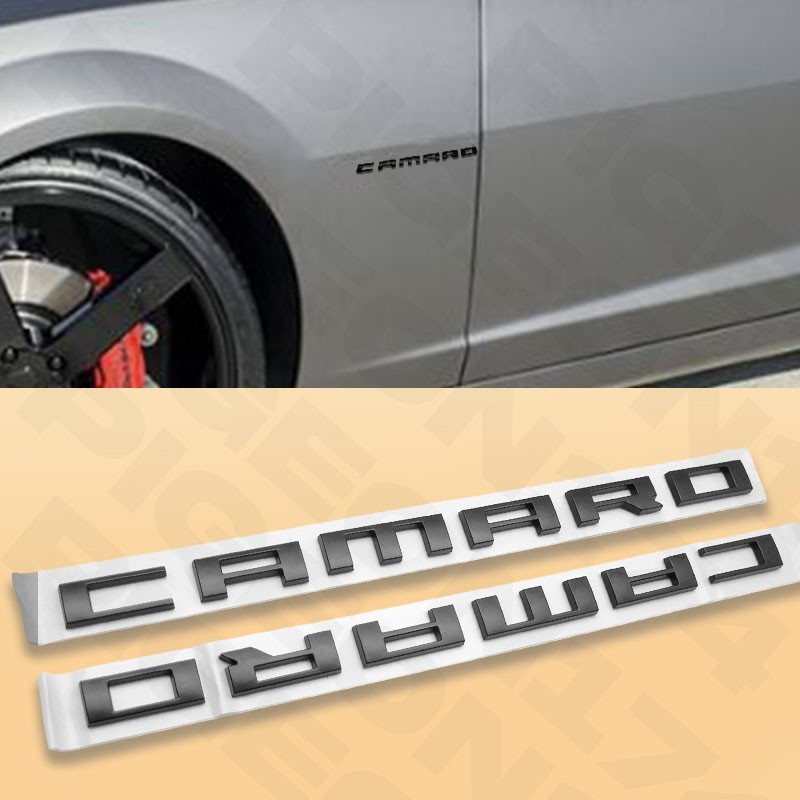 2PCS MATTE BLACK FOR CHEVY CAMARO SIDE FENDER BADGES EMBLEMS LETTERS 2010-2015