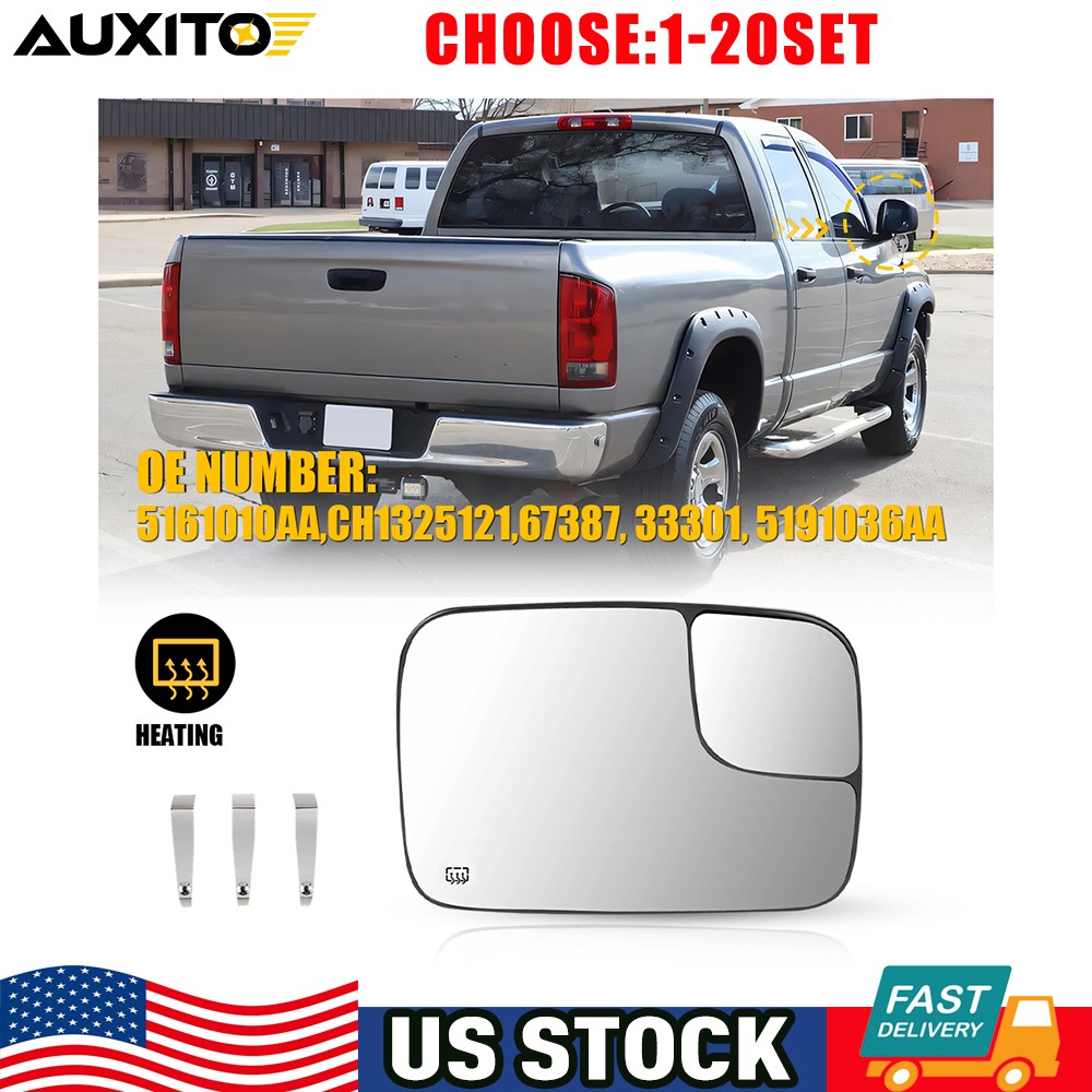 Fit Dodge RAM 1500 2500 3500 2005-09 Passenger Side Heated Mirror Glass OE 1-5X