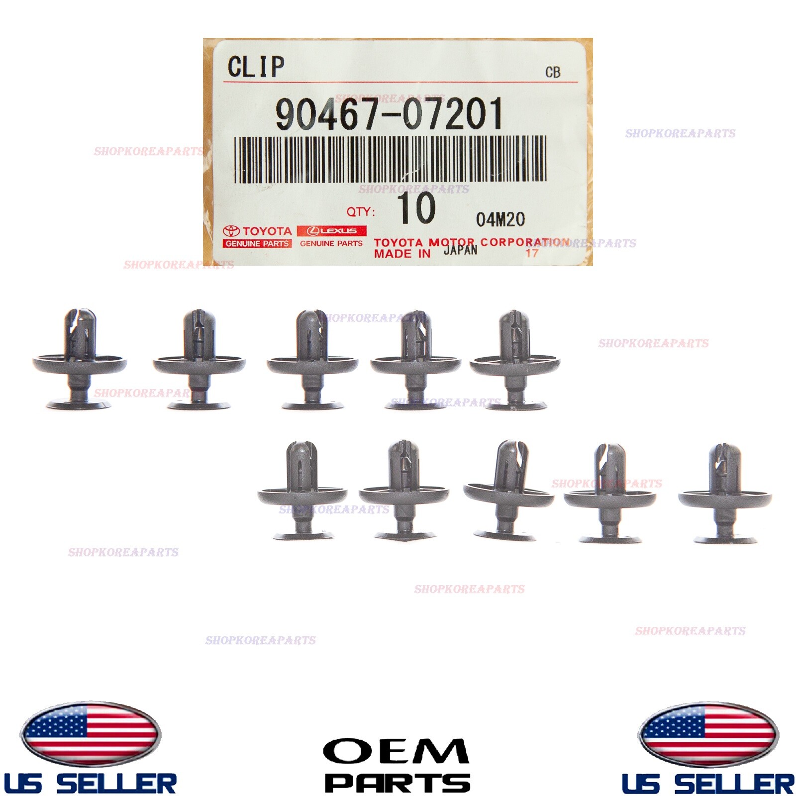 Genuine Hood Engine Under Cover Clips 10pcs OEM Toyota Lexus *See Compatibility