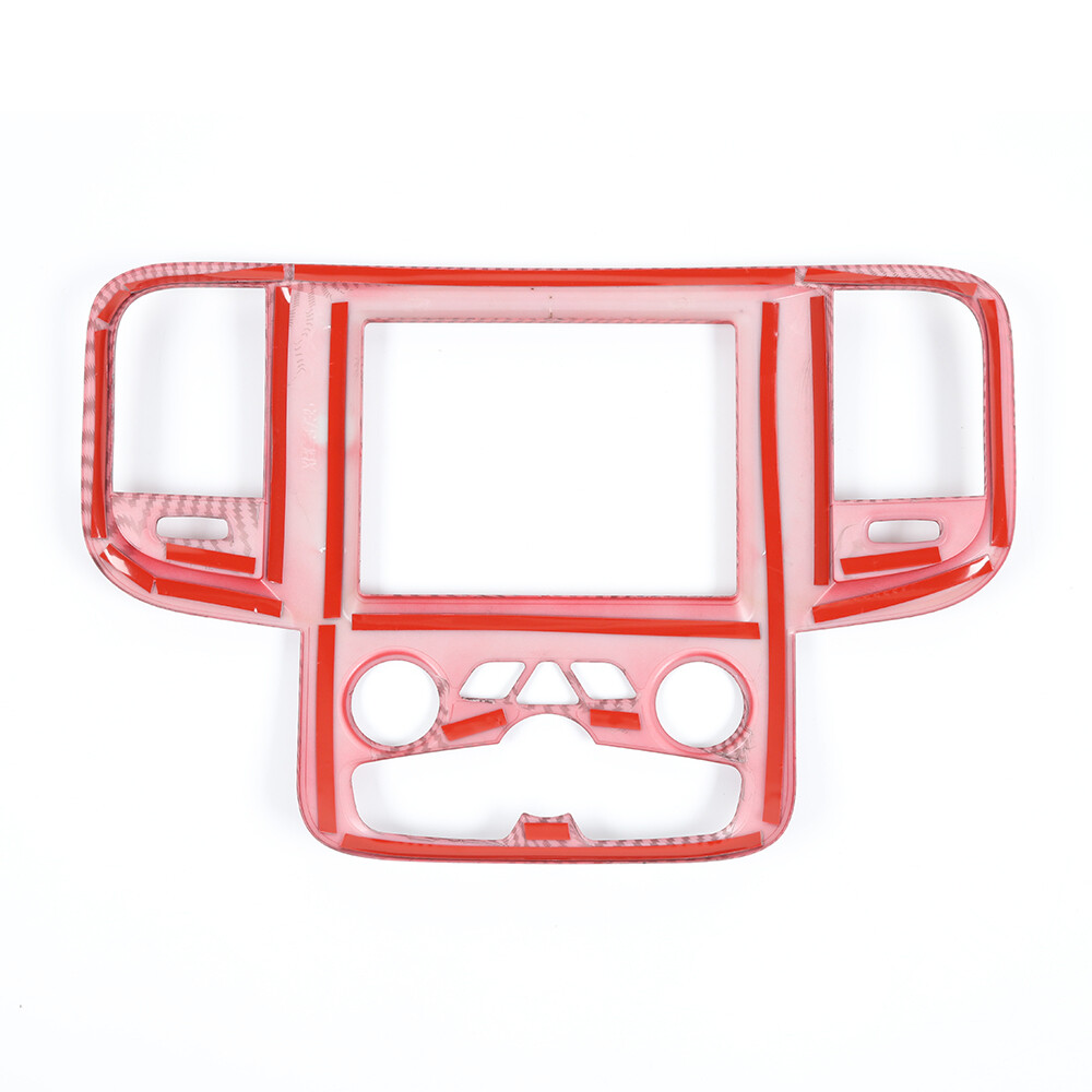 Central Control GPS Navigation Decor Panel for Dodge RAM 1500 2011-17 Red Carbon