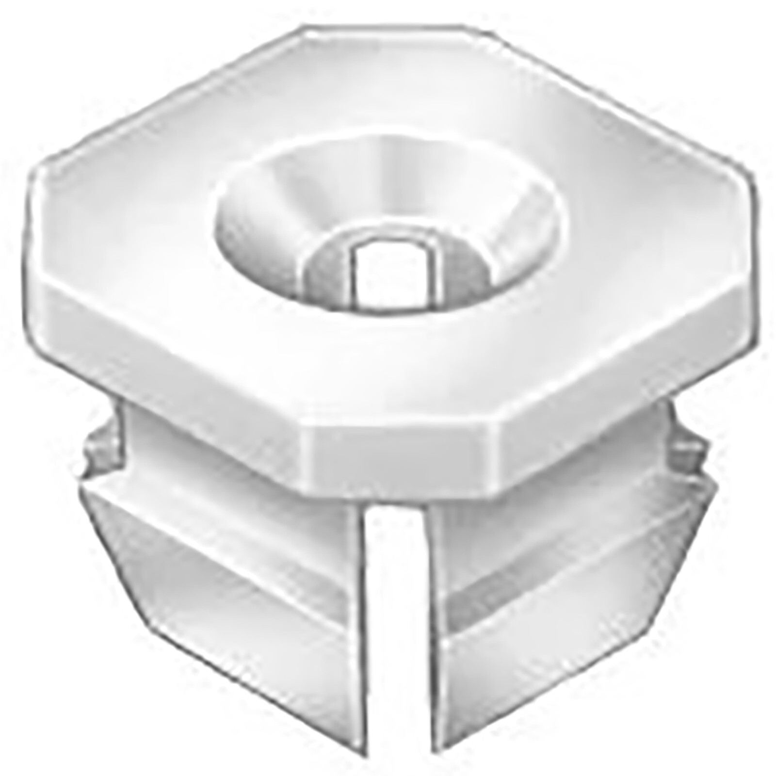 Square Natural Nylon Grill Grommet – #8 Screw 9/32″ Stem 7/16″ Head – 100 Pack